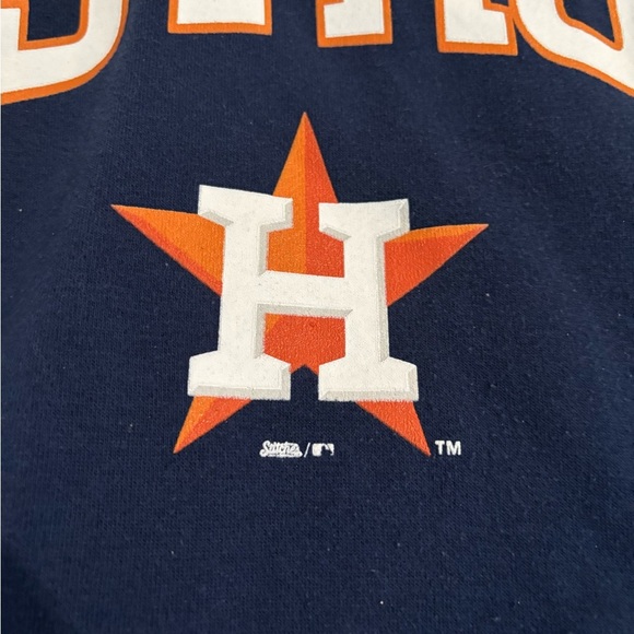Stitches Navy Blue Astros Hoodie with Logo - Picture 2 of 4